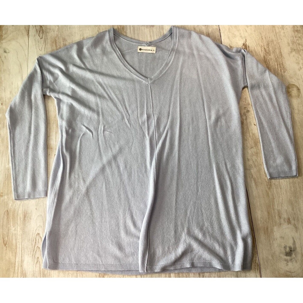 The Impeccable Pig Light Blue Knit Long Sleeve V Neck Sweater